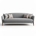 Canapé gris en tissu avec coussins décoratifs dimensions 200 x 80 x 75cm