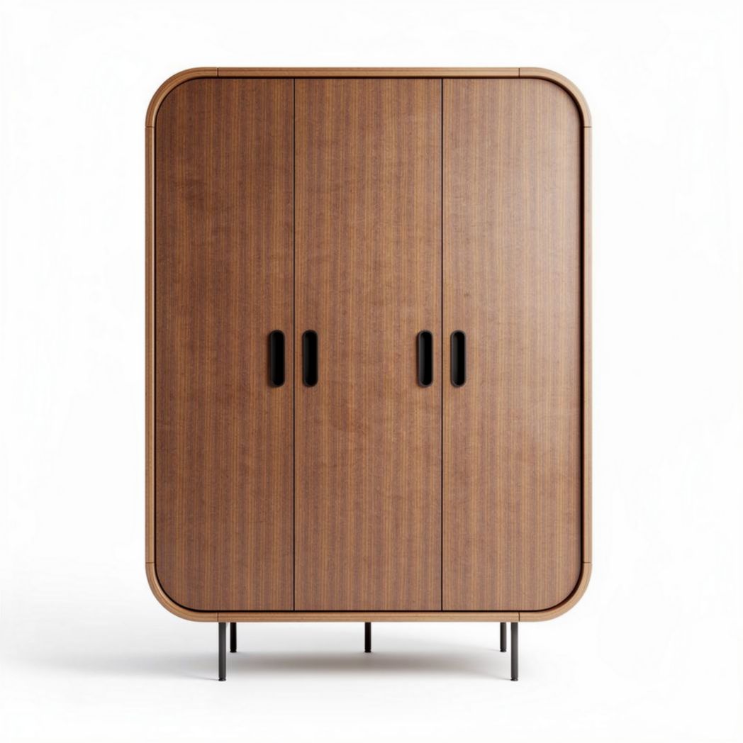 Armoire en bois de chêne avec portes courbées dimensions 80 x 40 x 120cm