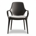Chaise en plastique noir avec coussin en tissu gris dimensions 45 x 45 x 85cm