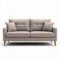 Canapé moderne en tissu beige avec coussins amovibles 200 x 90 x 85cm