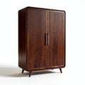 Armoire en bois de pin foncé avec portes à lamelles 80 x 40 x 150cm
