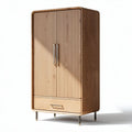 Armoire en bois de chêne clair 80 x 50 x 150 cm avec tiroir et porte battante