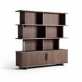 Bibliothèque en bois de noyer avec espace de rangement 150 x 45 x 180cm